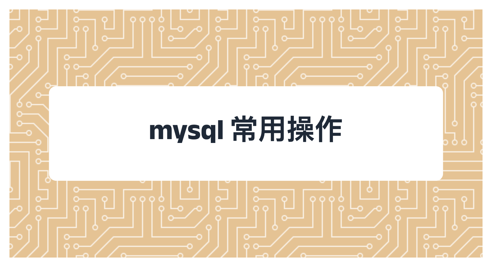 mysql 常用操作