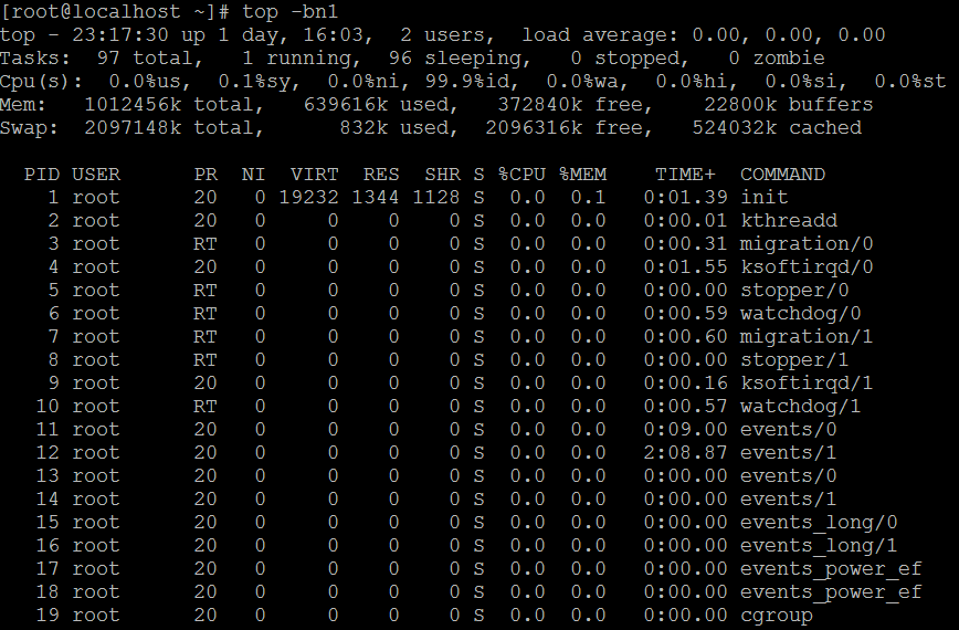 查看系统负载 top动态查看负载