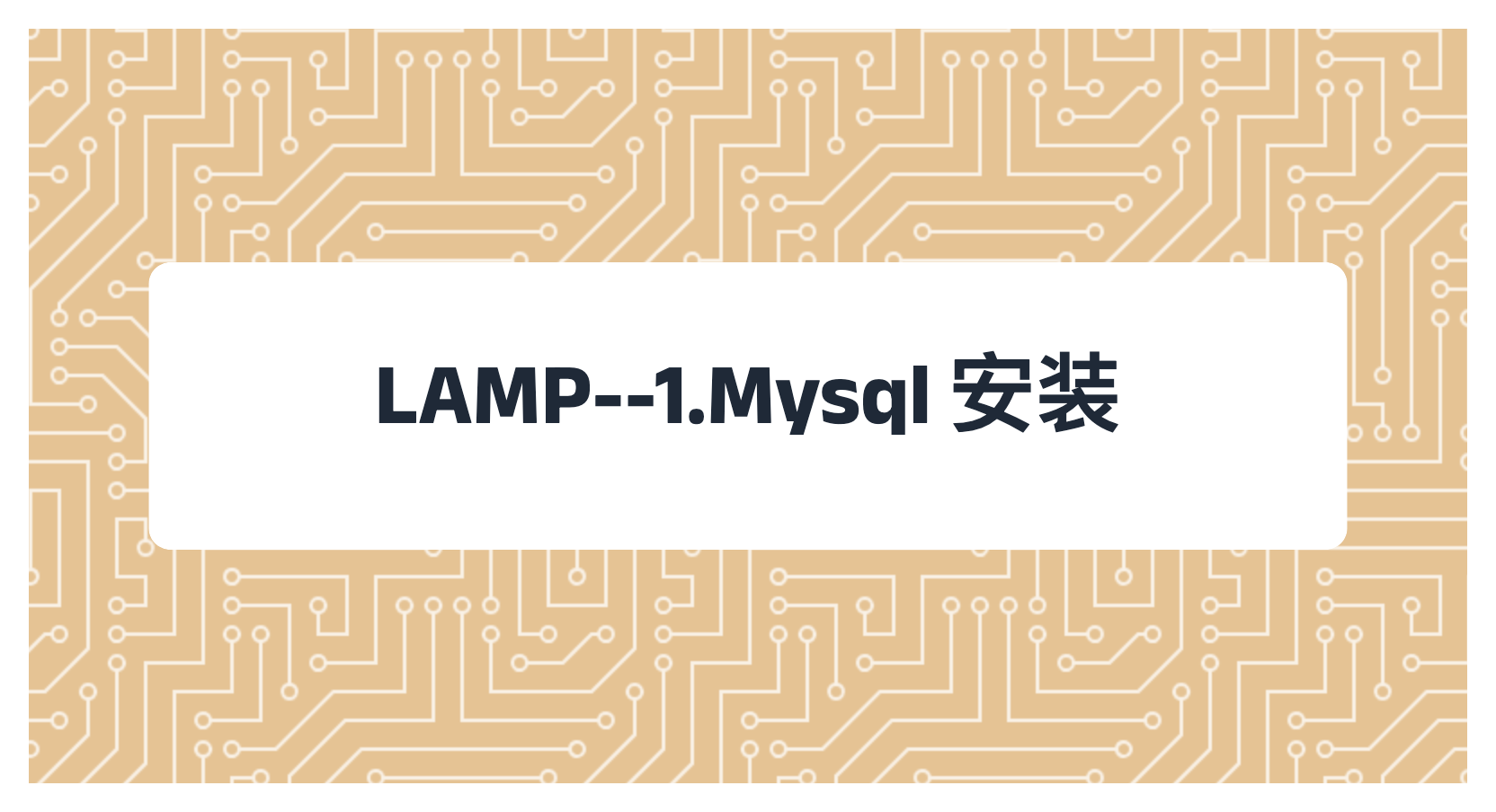 LAMP--1.Mysql 安装