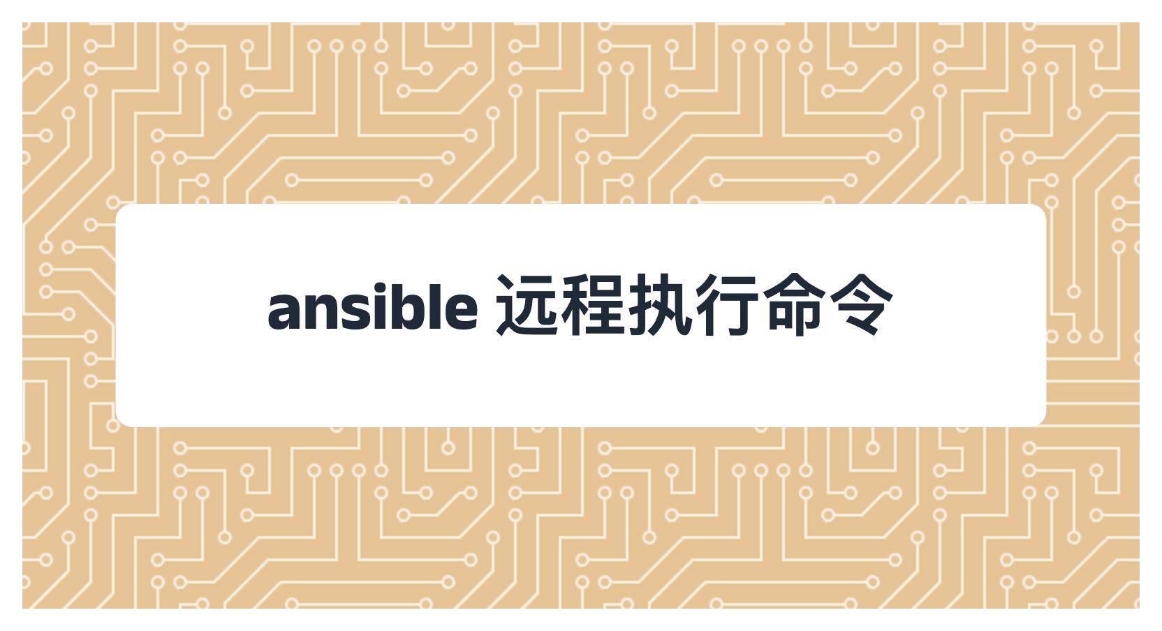 ansible 远程执行命令